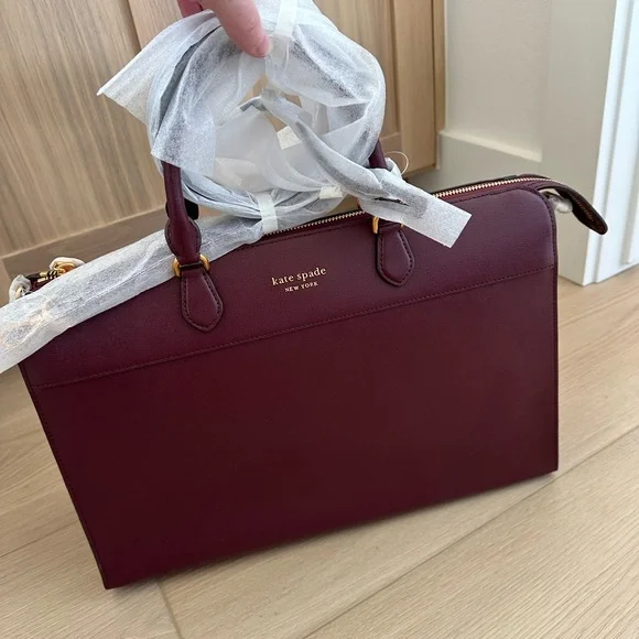 Kate Spade Burgundy Laptop Bag NWT - Picture 1 of 6